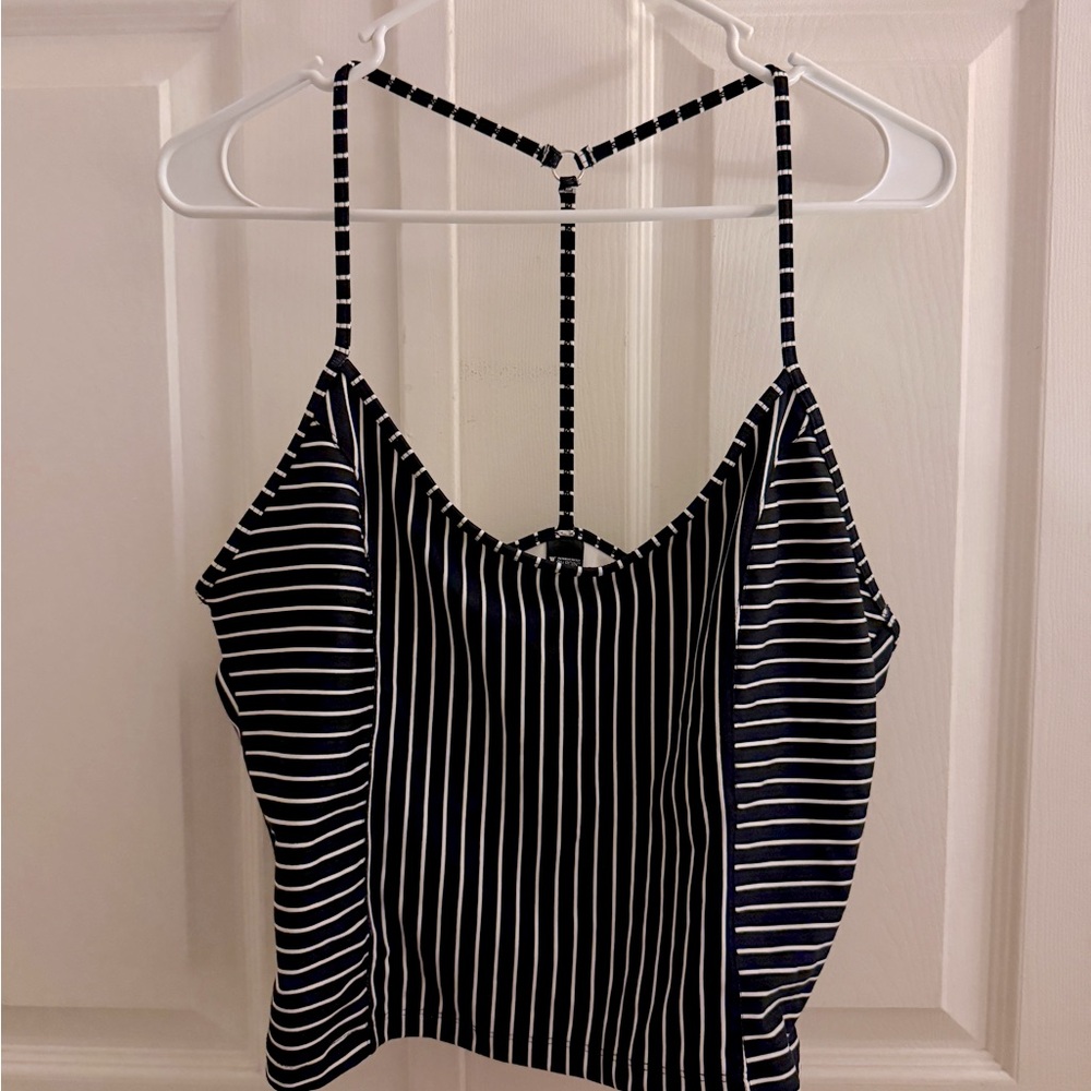 Stripped racerback athletic tank top